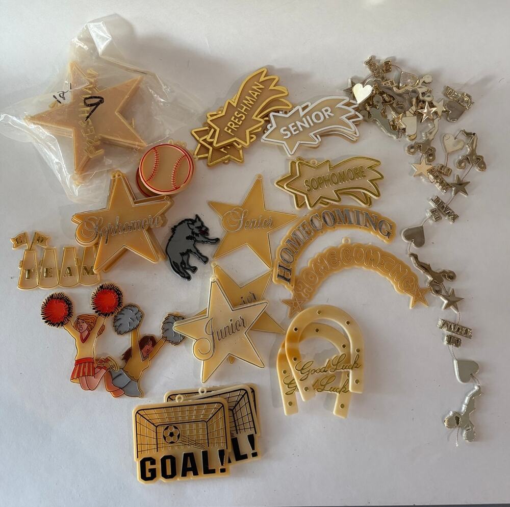 Vintage Homecoming Mum Accessories Trinkets Charms Lot Craft Supplies